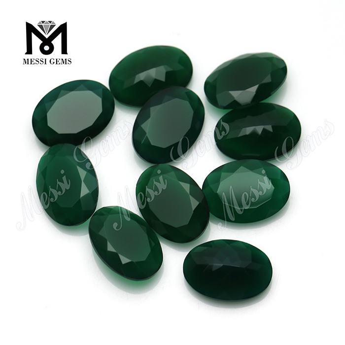 Agate naturelle en gros de pierre d\'agate verte ovale de qualité supérieure 13x18MM