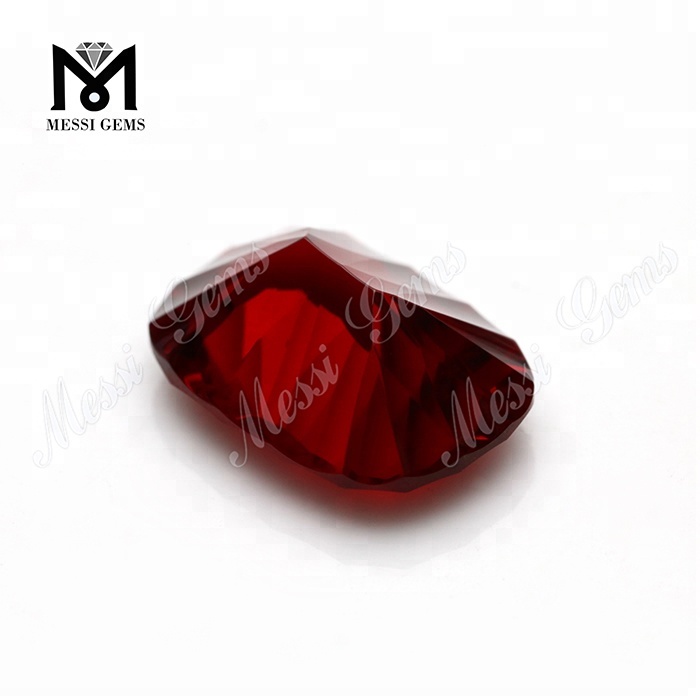 Prix ​​d\'usine de Wuzhou coussin d\'art lapidaire coupe concave pierres de verre de couleur rouge