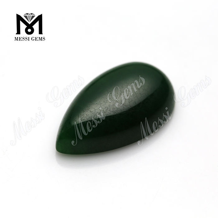 Pierre de jade en forme de poire de jade vert naturel 14x24mm