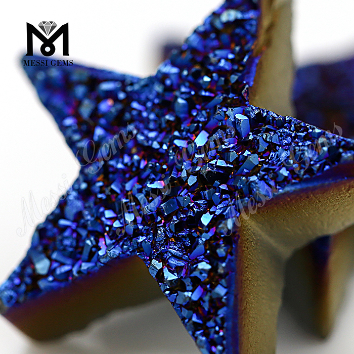 Fashion Druzy Star-5 Pierre précieuse d'agate Druzy bleu foncé