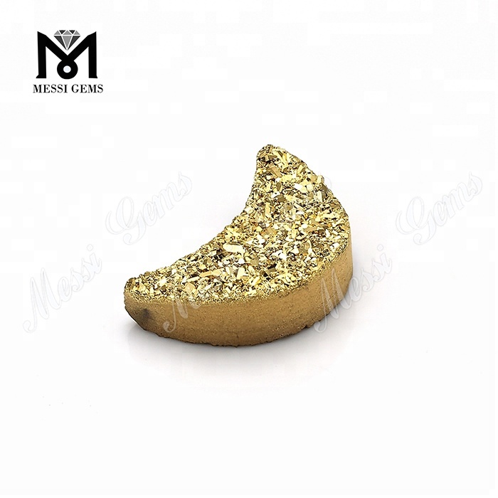 Vente en gros de pierre d\'agate Druzy naturelle en or 24 carats pour la fabrication de bijoux