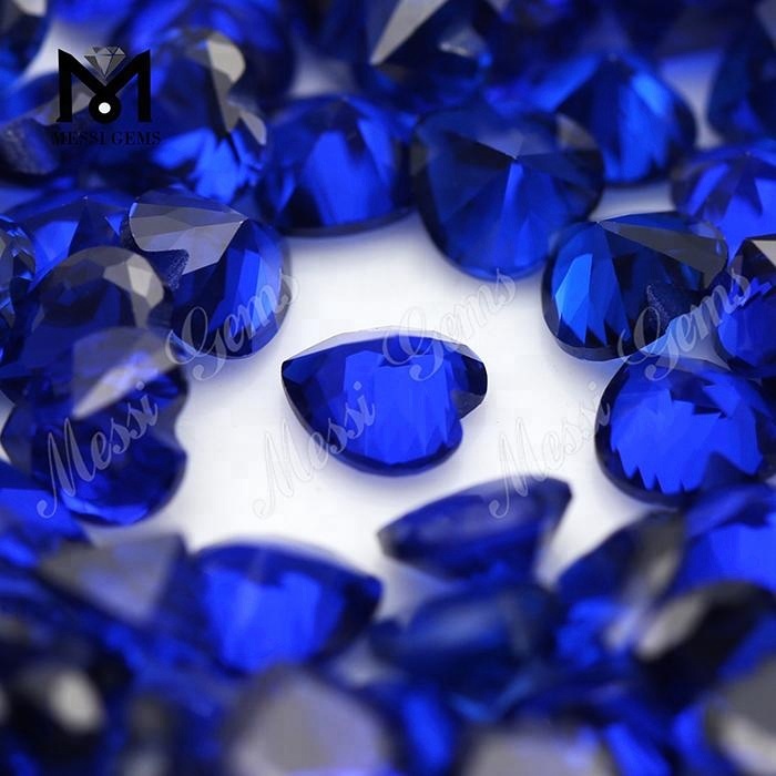 Pierre de spinelle saphir bleu synthétique 112 # coupe cœur 6x6mm