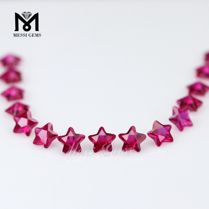 5 * 5 mm Star cut 5 # Corindon synthétique Ruby