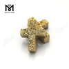 Pierres précieuses naturelles polies 24K Gold Cross Agate Druzy Stones