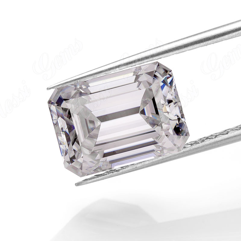 Diamant de moissanite de 3 carats de taille émeraude de pierres précieuses en vrac de prix d\'usine