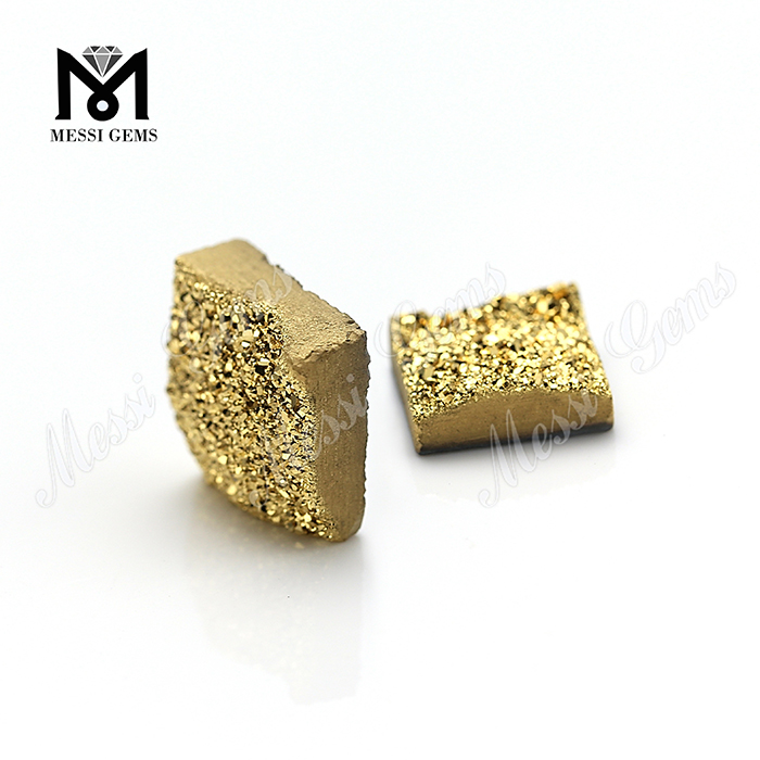 14mm vente en gros géode drusy 24K or forme carrée druzy