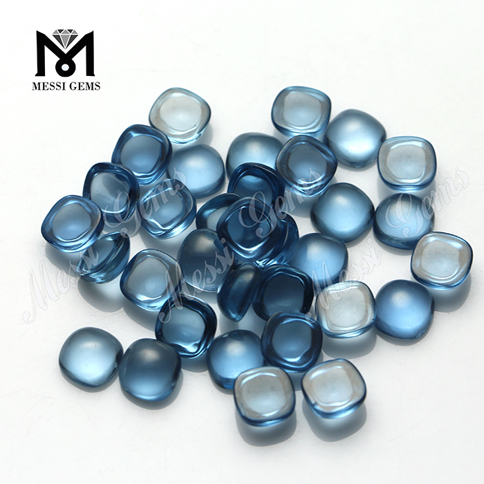 couleur bleu clair 106 # 10x10mm coussin cabochon spinelle synthétique