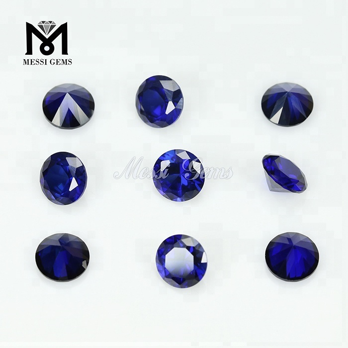 pierres de saphir synthétique corindon bleu #34 taille diamant rond