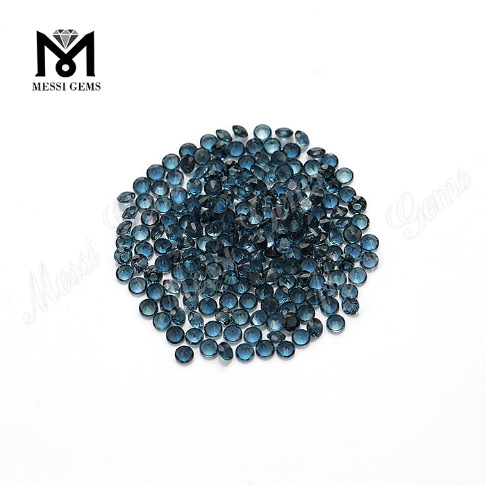 Pierres de topaze bleu londres rondes naturelles de 3,0 mm taillées à la machine