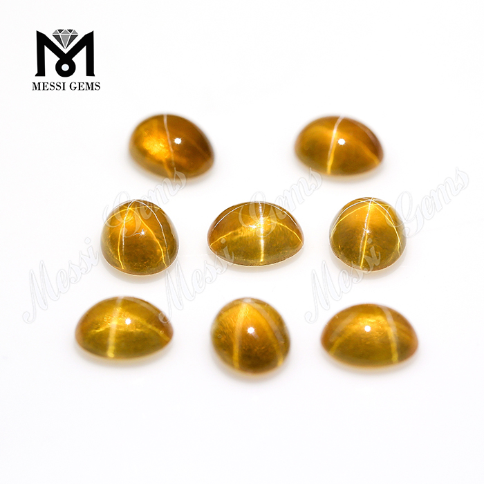 Prix ​​des pierres de saphir étoilé de couleur jaune synthétique chinois pour les bijoux