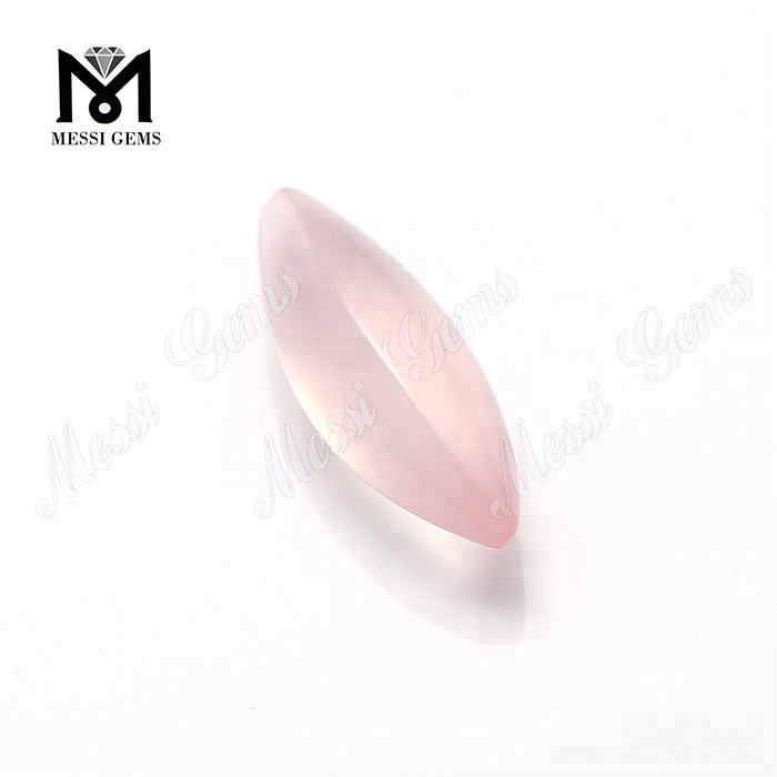 Forme de cabochon Marquise 10 * 19mm Pierres précieuses de quartz rose naturel