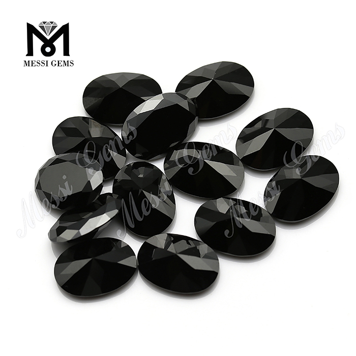 prix du diamant moissanite en vrac synthétique de couleur noire de coupe ovale