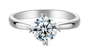 Messi Gems 1 carat D Couleur Moissanite Diamond Mariage 925 Sterling Silver Anneaux pour femmes