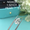 H SI1 PEAR diamants cultivés en laboratoire 1.521ct