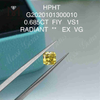 0,685 ct FVY diamant cultivé en laboratoire taille radiant VG