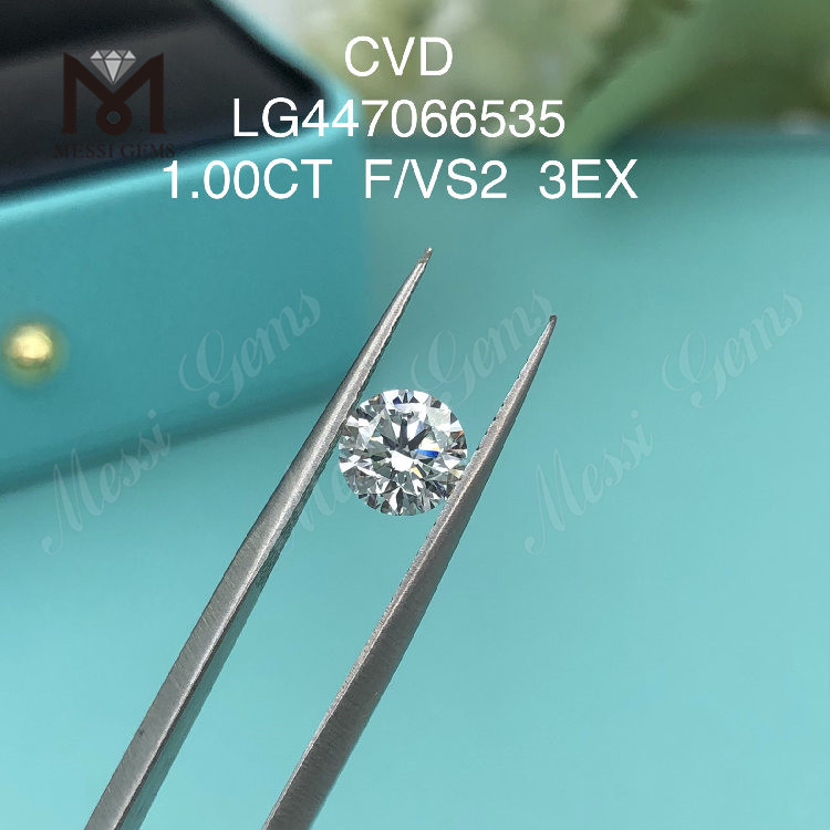 1 carat F VS2 Diamants de laboratoire ronds BRILLANT EX Cut CVD IGI