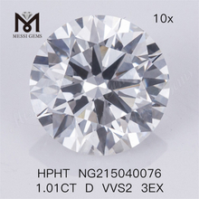 1.01CT D VVS2 3EX Pierre de diamant HPHT cultivée en laboratoire