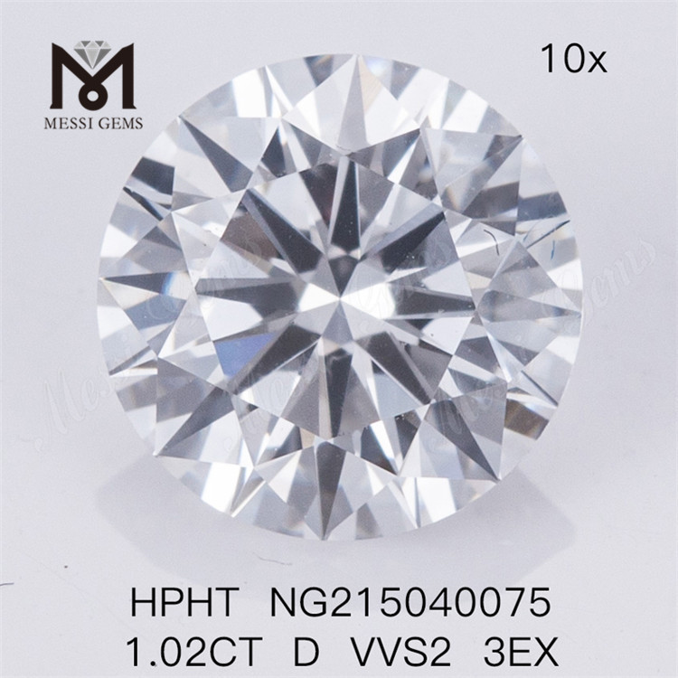 Diamants de laboratoire 1.02CT HPHT D VVS2 3EX RD