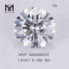1.310ct D VS2 ID 3EX Round Cut Lab Grown Diamond Prix d\'usine HPHT 