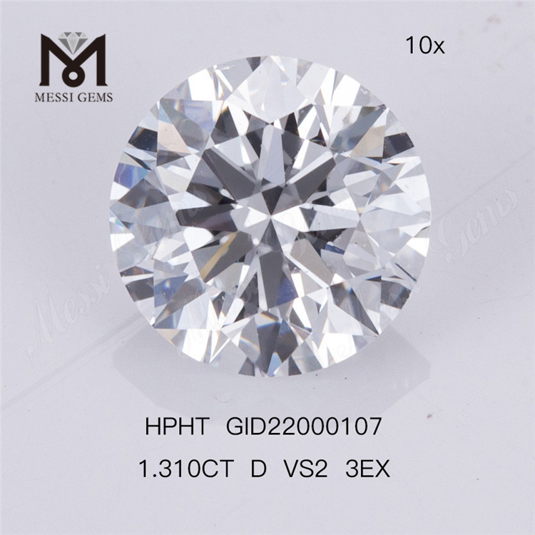 1.310ct D VS2 ID 3EX Round Cut Lab Grown Diamond Prix d'usine HPHT 