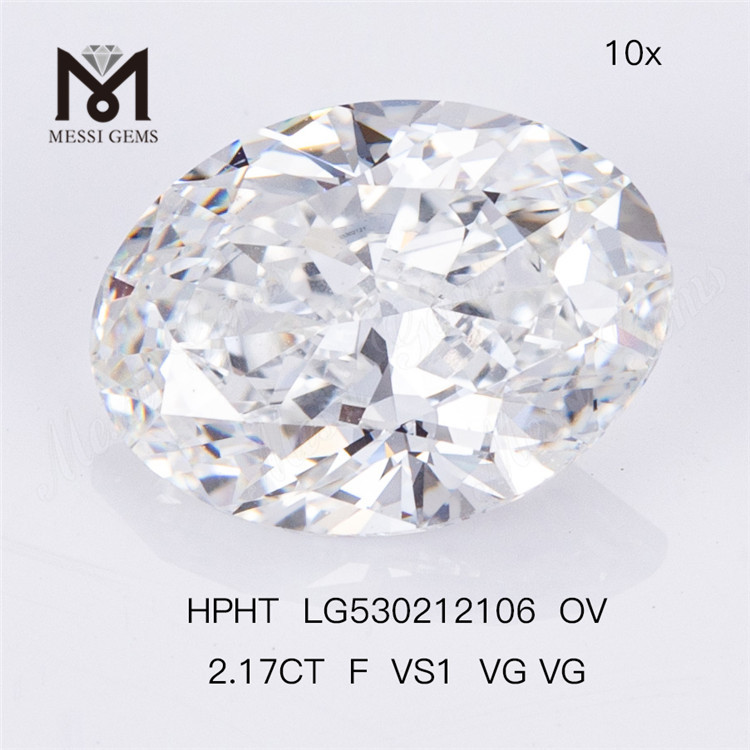 2.17CT diamant ovale cultivé en laboratoire F couleur HPHT diamant fabriqué par l'homme en gros