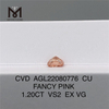 1.20CT FANCY PINK VS2 EX VG CU laboratoire fait de diamants roses AGL22080776 