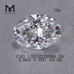 2.39ct F diamant de laboratoire en vrac bon marché ovale cvd vente de diamants de laboratoire en vrac