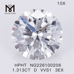 1.313CT D HPHT diamant fabriqué par l'homme VVS1 3EX prix du fabricant de diamants cultivés en laboratoire