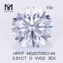 0.81CT D VVS2 3EX Diamant de laboratoire HPHT Diamant fabriqué par l'homme