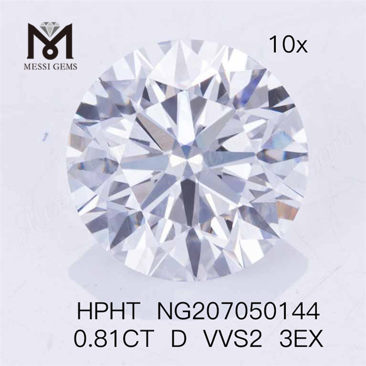0.81CT D VVS2 3EX Diamant de laboratoire HPHT Diamant fabriqué par l'homme