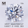 HPHT 0.83CT D VVS2 prix de gros 3EX Lab Diamonds 