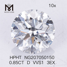 0.85CT HPHT Lab Diamond D VVS1 3EX HPHT Diamant fabriqué par l'homme