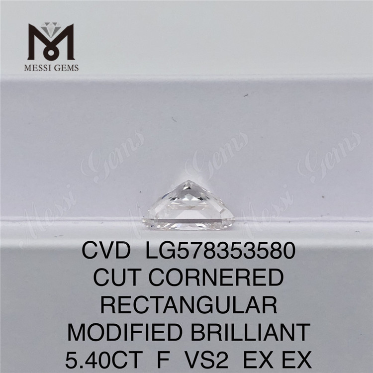 5.40CT F VS2 EX EX RECTANGULAIRE MODIFIÉ BRILLANT diamants de laboratoire de haute qualité CVD LG578353580