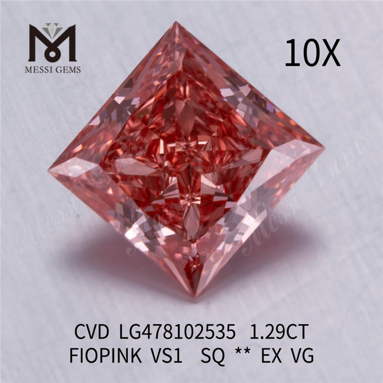 1.29CT FIOPINK VS1 gros laboratoire créé diamants CVD LG478102535