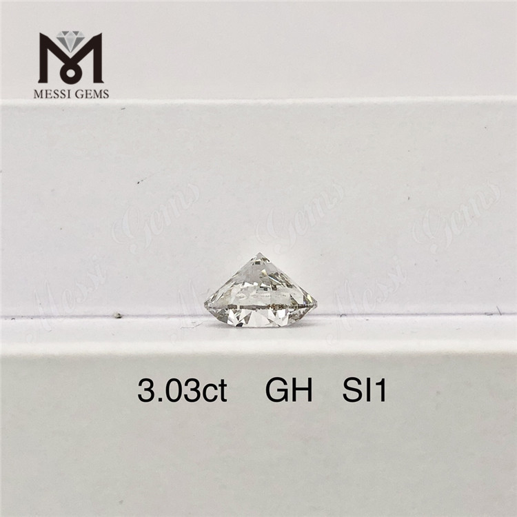 3.03ct GH SI1 Prix d\'usine de diamant de laboratoire en vrac de forme ronde 