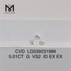 Prix ​​de gros des diamants cultivés en laboratoire 5.01CT G vs2 prix d\'usine des diamants synthétiques en vrac