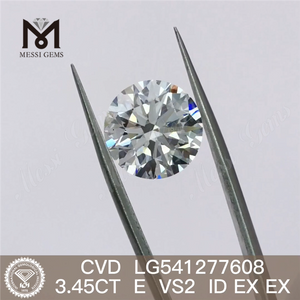 3.45CT E diamant de laboratoire lâche forme ronde cvd diamant de laboratoire en vente