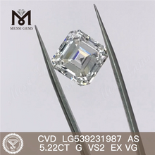 5.22ct AS CUT diamant de laboratoire en vrac pas cher G VS2 prix d'usine de diamants cultivés en laboratoire de la plus haute qualité