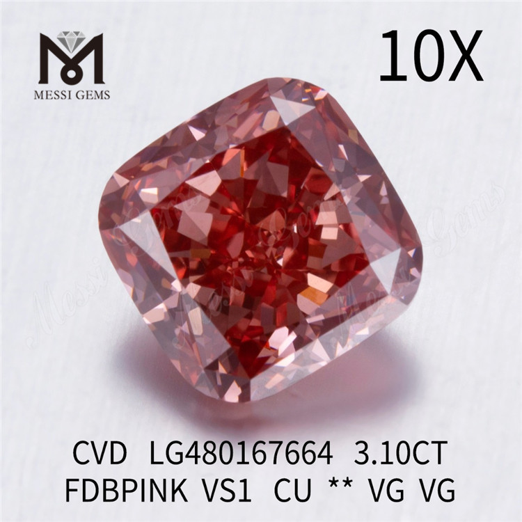 3.10CT FANTAISIE ROSE BRUN FONCÉ VS1 CU VG VG diamant de laboratoire CVD LG480167664 