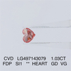 1.03CT FANCY DEEP PINK SI1 HEART GD VG diamant de laboratoire CVD LG497143079