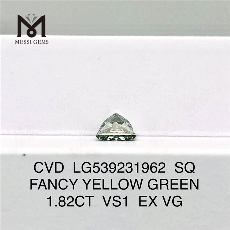 1,82 carat meilleur diamant de laboratoire en vrac SQ fantaisie jaune vert diamant de laboratoire prix usine