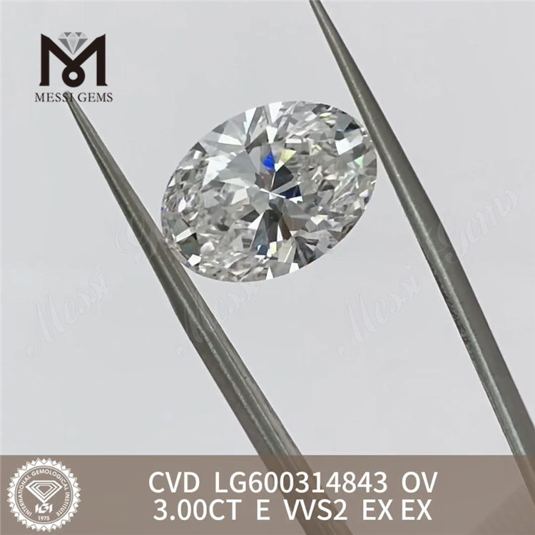 3CT E VVS2 EX pour Cvd ovale en diamant LG600314843 Tous vos besoins en bijoux 丨 Messigems