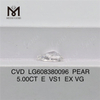 5.00CT PEAR E VS1 IGI prix usine des diamants fabriqués 丨 Messigems LG608380096 