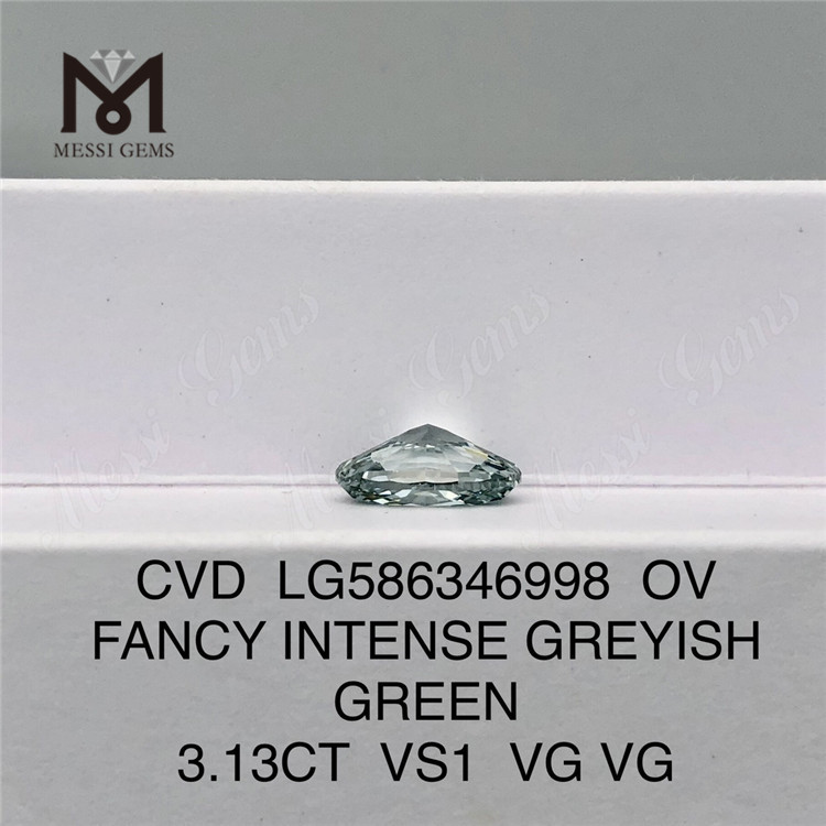 Diamant vert fantaisie ovale 3ct OV FANCY VERT GRISÂTRE INTENSE CVD LG586346998 
