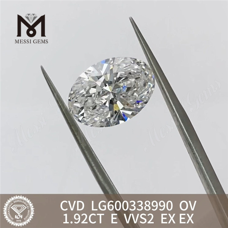 1.92CT E VVS2 EX EX OV diamant cultivé en laboratoire cvd LG600338990 respectueux de l'environnement 丨 Messigems 