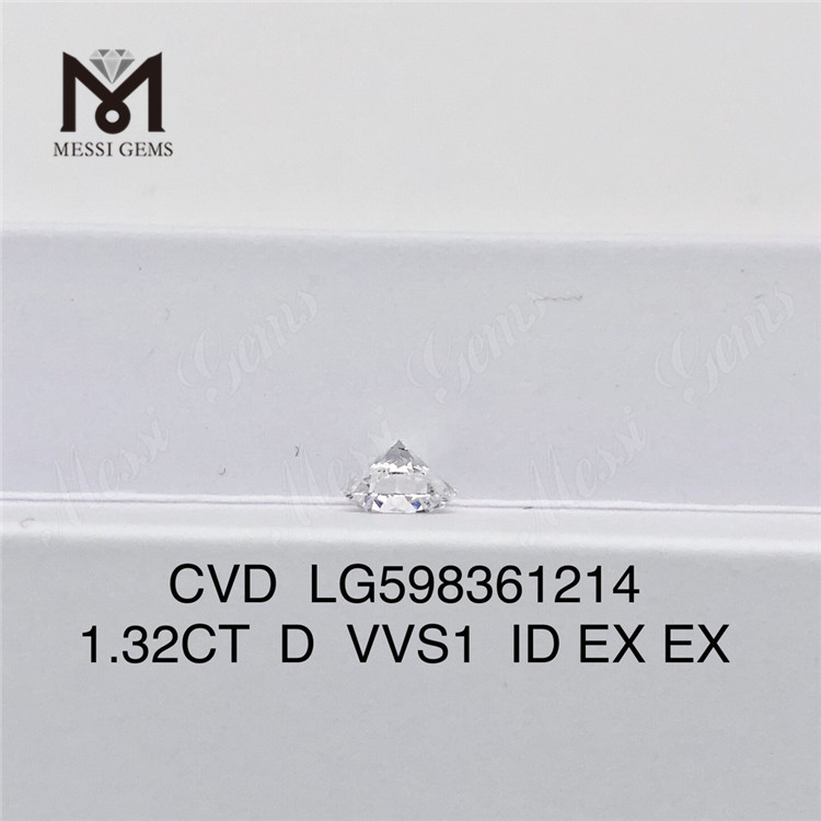 Diamant de laboratoire cvd 1,32 CT D VVS1 ID EX EX qualité exceptionnelle LG598361214