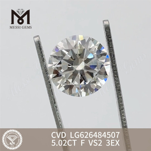 5.02CT F VS2 3EX Diamants en vrac certifiés IGI CVD LG626484507丨Messigems