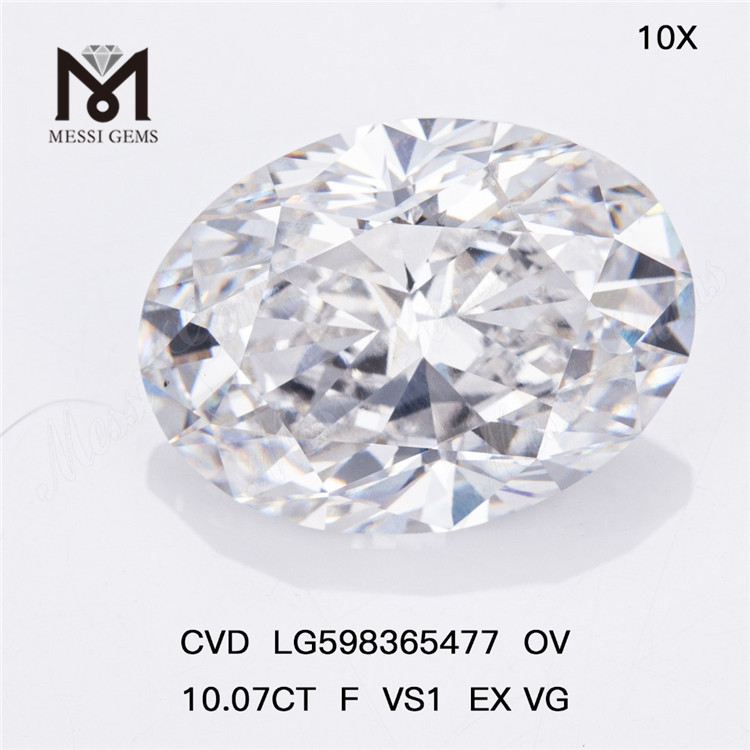 Diamants 10.07CT F VS1 EX VG OV CVD Le choix ultime pour les acheteurs en gros LG598365477 丨Messigems