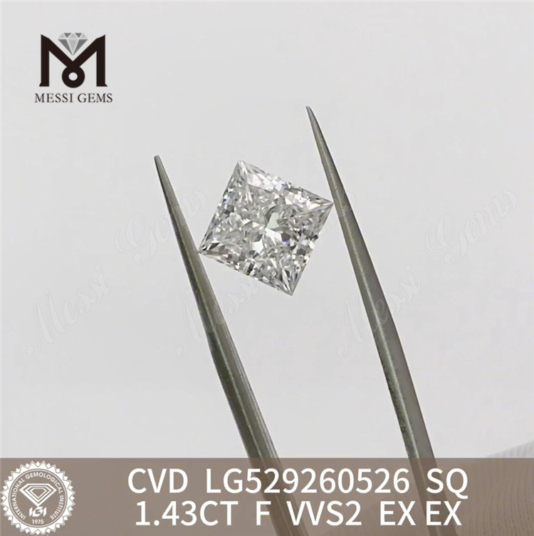 Diamants certifiés igi 1,43 CT F VVS2 SQ Crafting Timeless Beauty 丨 Messigems CVD LG529260526