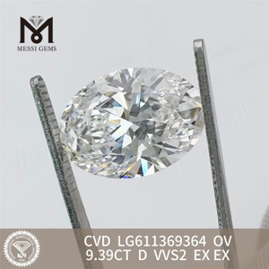 Diamants créés en laboratoire 9,39 CT OV D VVS2 LG611369364 丨 Messigems